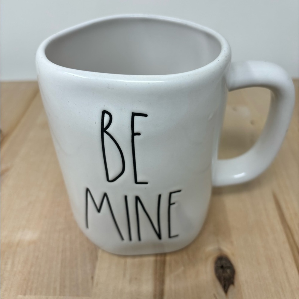 Rae Dunn BE MINE Mug Ceramic Double Sided with Black Lettering New